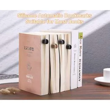 3Pcs Automatic Bookmark, Silicone Smart Book Marks for Reading Women, Men, Kids,Cute Unique Book Markers Bookmark Clip Reading Accessories Gifts for Book Lovers (Dark Grey 3pcs)