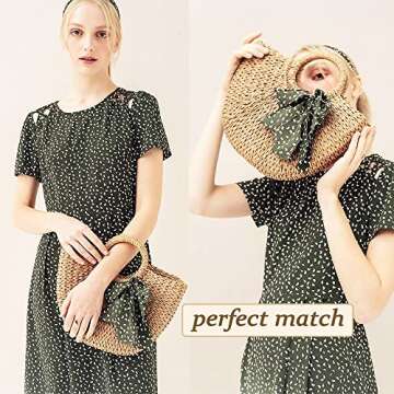 Small Straw Bag For Women Crossbody Beach Wicker Purse Rattan Handbag For Summer