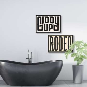 Framed Western Wall Art Vintage Southwestern Canvas Wall Decor This Ain't My First Rodeo Wall Art Southwestern Country Ranch Poster Trendy Modern Cowboy Cowgirl Picture Print(16x24in)