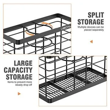 Vecallo Hair Dryer Holder - Hair Tool Organizer Wall Mount/Adhesive Blow Dryer Holder/Curling Iron Holder Cabinet Door Bathroom Organizer for Hair Dryer, Curling Wands, Hair Straighteners Black