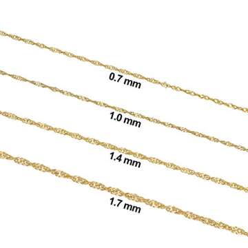Kooljewelry 10k Yellow Gold Singapore Chain Pendant Necklace (0.7 mm, 18 inch)