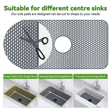 Silicone Sink Mat Toovem Kitchen Sink Mats 26"x14" Sink Protectors for Kitchen Sink with Heat Resistant Flexible Stable for Bottom of Farmhouse Stainless Steel Porcelain Sink Pad