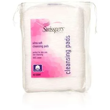 Swisspers Premium Cotton Facial Cleansing Pads - 50 Count