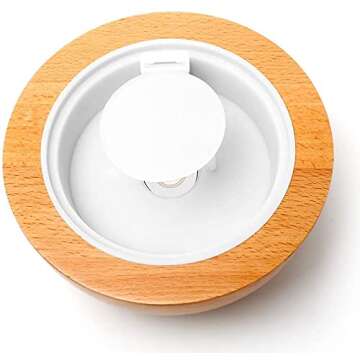 KAKODA Glass Aromatherapy Essential Oil Diffuser, 200ml Natural Wood Base, Desktop Ultrasonic Aroma Diffuse Essential Oil Humidifier,LED Light Available in 7 Colors, Suitable for Home Office Bedroom