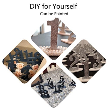 Elegant Wedding Table Numbers with Holder Base