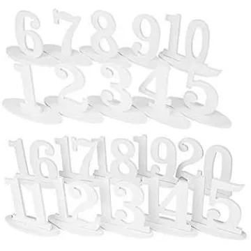 Elegant Wedding Table Numbers with Holder Base