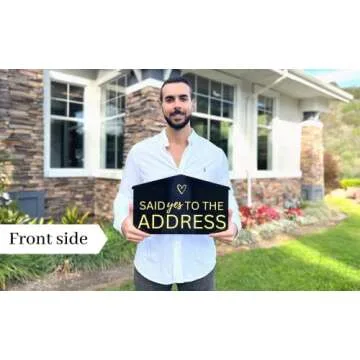 Real Estate House Shaped Just Sold Sign,Said Yes to the Address,Agent Supplies and Signs- Photo Prop for Realtor,Our First Home Sweet Home To Hold,Black Sign (17 inch)