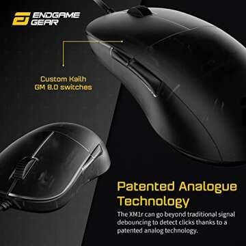 ENDGAME GEAR XM1r Gaming Mouse, Programmable Mouse with 5 Buttons and 19,000 DPI, Dark Frost