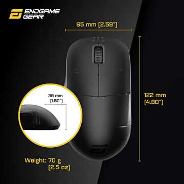 ENDGAME GEAR XM1r Gaming Mouse, Programmable Mouse with 5 Buttons and 19,000 DPI, Dark Frost
