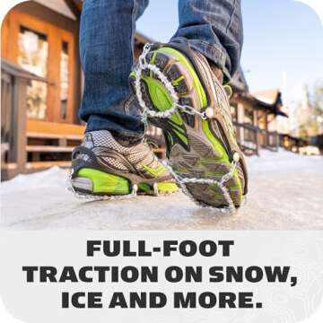 Yaktrax Diamond Grip (Med) - Full-Foot Traction on Ice, Snow, & Multi-Terrain Surfaces - Swiveling D...