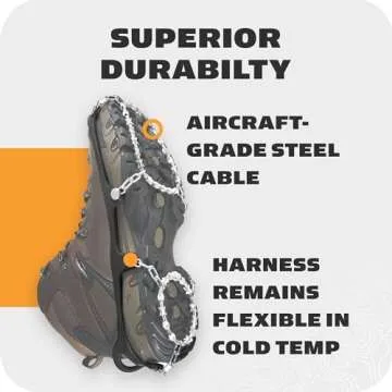 Yaktrax Diamond Grip (Med) - Full-Foot Traction on Ice, Snow, & Multi-Terrain Surfaces - Swiveling Diamond Bead Grip Points - Cold-Resistant Easy On/Off Elastic Upper Band