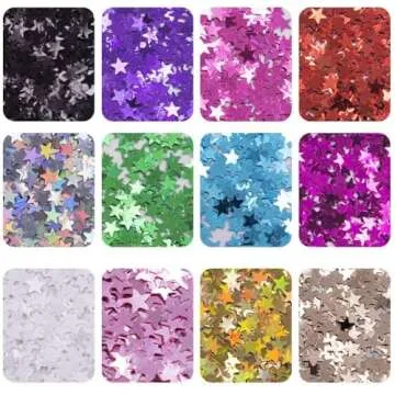 EBANKU Star Glitter Confetti for Stunning Nail Art