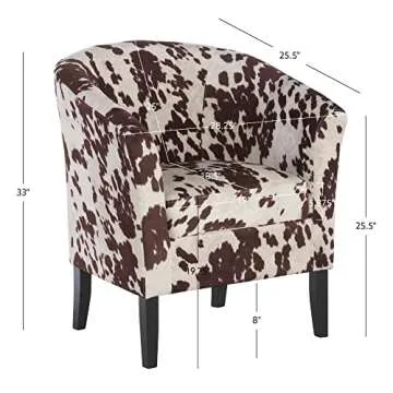 Linon Simon Chair, Udder Madness 33" x 28.25" x 25.5"
