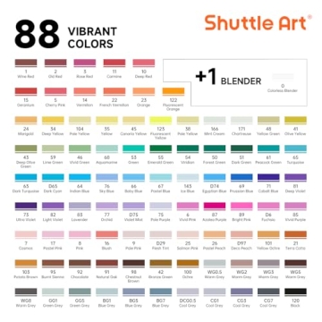 Shuttle Art 88 Colors Dual Tip Alcohol Markers for Artists