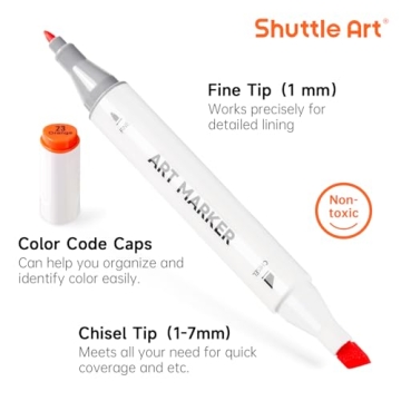 Shuttle Art 88 Colors Dual Tip Alcohol Markers for Artists