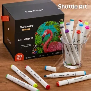 Shuttle Art 88 Colors Dual Tip Alcohol Markers for Artists