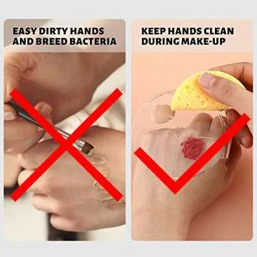 2 Pcs Acrylic Makeup Palette, Foundation Mixing Palette, Hand-held Makeup Spatula Nail Art Manicure Tray Clear Cosmetic Spatula for Beauty Salon Color Cream Mixing Foundation