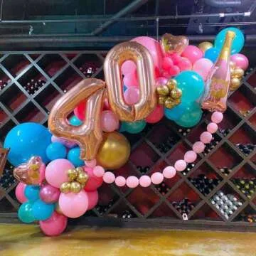 Rose Gold 40 Number Balloons for Celebrations