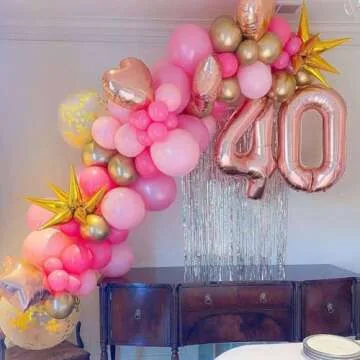Rose Gold 40 Number Balloons for Celebrations