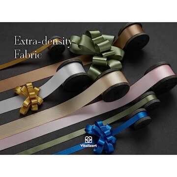 Vitalizart Satin Ribbon 3/8 Inch Double Faced Silk Like Thin Ribbon for Gift Wrapping Bouquet Hair Wedding Christmas Decoration 30 Yards