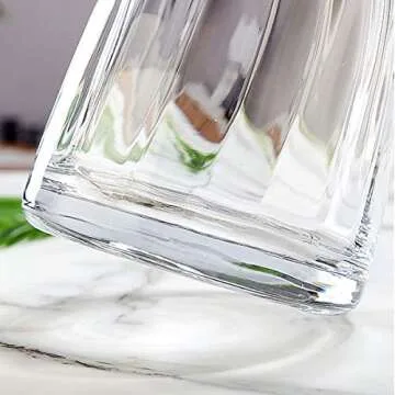VanEnjoy 7 inch Clear Simple Glass Flower Vase, Decorative Gilded Rim Vase Home Decor for Indoor Centerpiece