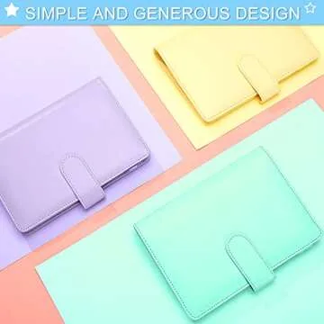 6 Pieces A6 PU Leather Notebook Binder Refillable 6 Rings Binder Cover Loose Leaf Personal Planner with Magnetic Buckle Closure (Pink, Green, Purple, Sky Blue, Yellow, Black)