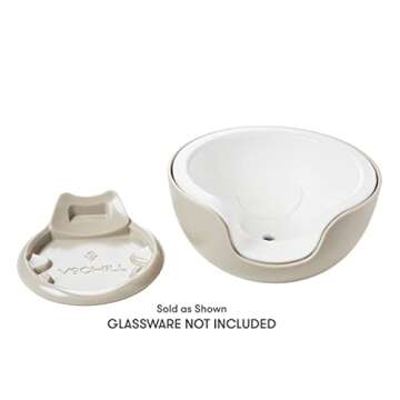 VoChill Stemless Wine Glass Chiller | Keep the Chill In Your Glass | Made In USA | Separable & Refreezable Chill Cradle | Actively Chills Stemless Glassware | Sand, Pair Stemless