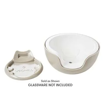 VoChill Stemless Wine Glass Chiller | Keep the Chill In Your Glass | Made In USA | Separable & Refreezable Chill Cradle | Actively Chills Stemless Glassware | Sand, Pair Stemless