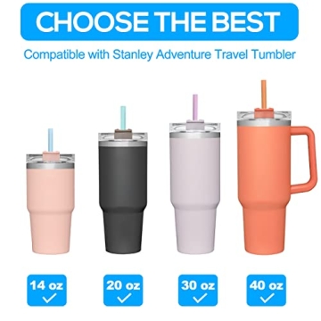 XANGNIER Reusable Silicone Straws for Stanley Cups