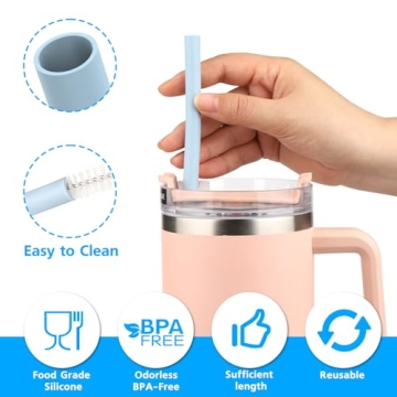 XANGNIER Reusable Silicone Straws for Stanley Cups