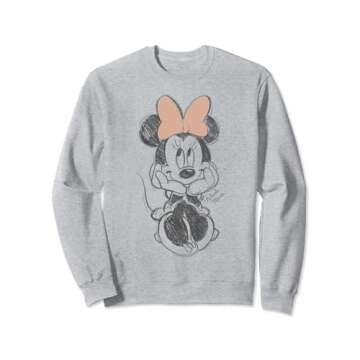 Disney Minnie Mouse Classic Sketch Cute Vintage Portrait Sweatshirt