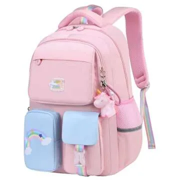 Unicorn Backpack for Girls Rainbow School Bag Cute Student Laptop Backpacks Casual Durable Lightweig...