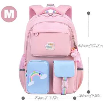 Unicorn Backpack for Girls Rainbow School Bag Cute Student Laptop Backpacks Casual Durable Lightweight Travel Bags