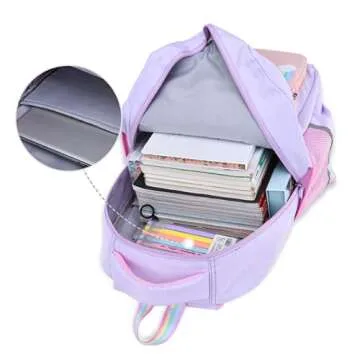 Unicorn Backpack for Girls Rainbow School Bag Cute Student Laptop Backpacks Casual Durable Lightweight Travel Bags
