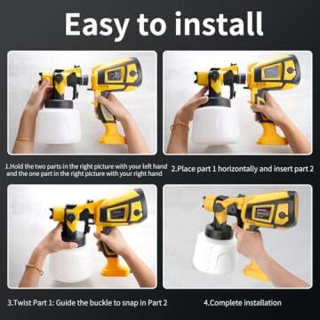 Kenoucle 800W HVLP Paint Sprayer with 1400ml Container for Easy Painting