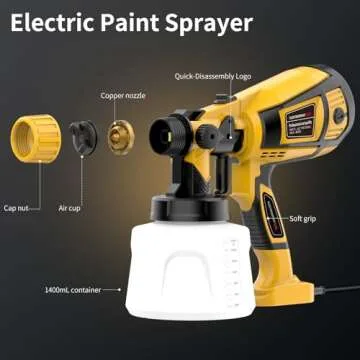 Powerful 800W Paint Sprayer with 5 Nozzles for Versatile Use