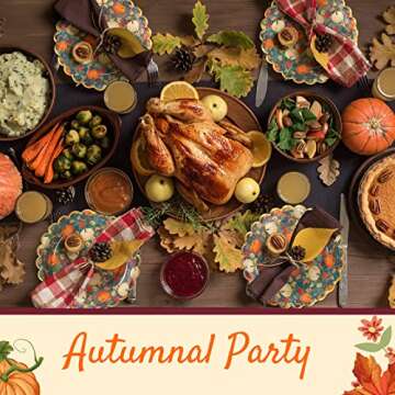 Confettiville Thanksgiving Paper Plates, 50-Count Decorative Disposable Plates