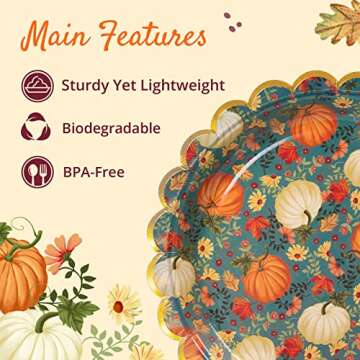 Confettiville Thanksgiving Plates - Elegant Fall Tableware