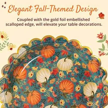 Confettiville Thanksgiving Plates - Elegant Fall Tableware