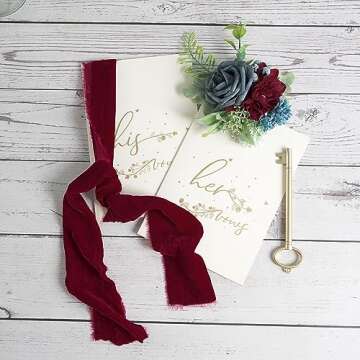 MEEDEE Burgundy Velvet Ribbon for Elegant Crafts and Decor