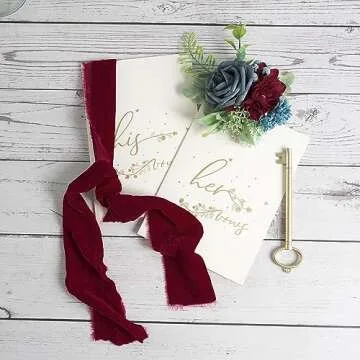 MEEDEE Burgundy Velvet Ribbon for Elegant Crafts and Decor
