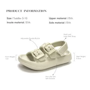 FUNKYMONKEY Kids Adjustable Sandals for Summer Fun