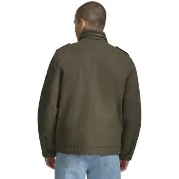Levi's Men's Washed Cotton Two Pocket Military Jacket (Standard and Big & Tall), Olive, X-Large