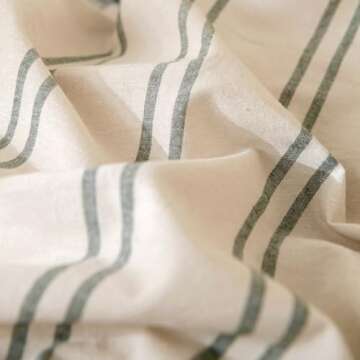 Stylish VM VOUGEMARKET Striped Duvet Cover Set for Queen