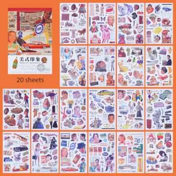 Washi Vintage Stickers for Scrapbooking - Vintage Scrapbook Stickers, Aesthetic Junk Journal Supplie...