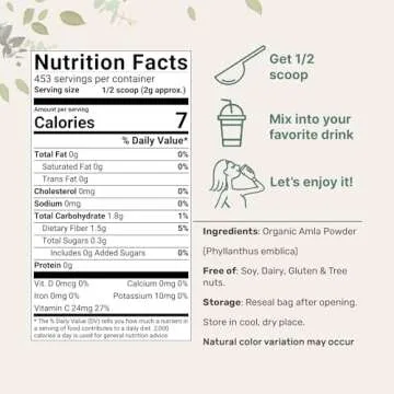 Micro Ingredients Organic Amla Powder (Amalaki) | 32oz, India Origin Gooseberry Powder | Rich in Vit...