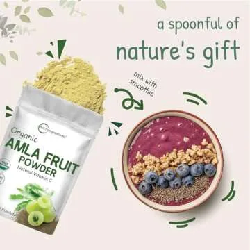 Micro Ingredients Organic Amla Powder (Amalaki) | 32oz, India Origin Gooseberry Powder | Rich in Vitamin C, Antioxidants, Supports Immune, Digestive & Skin Health, Non-GMO, Vegan & Keto Friendly