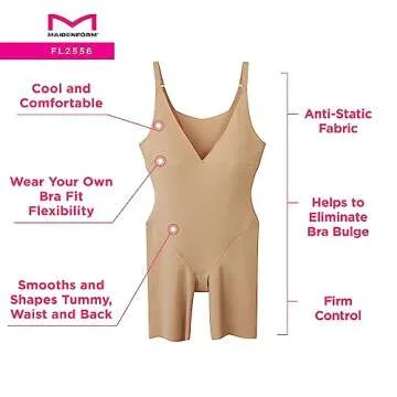 Maidenform womens Your Own Bra Singlet Fajas Fl2556 shapewear bodysuits, Body Beige, XX-Large US
