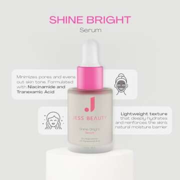JESS BEAUTY | Skin Care Shine Bright Serum Niacinamide Face Moisturizer Minimizes Pores | Skincare F...