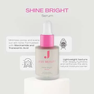 JESS BEAUTY | Skin Care Shine Bright Serum Niacinamide Face Moisturizer Minimizes Pores | Skincare F...